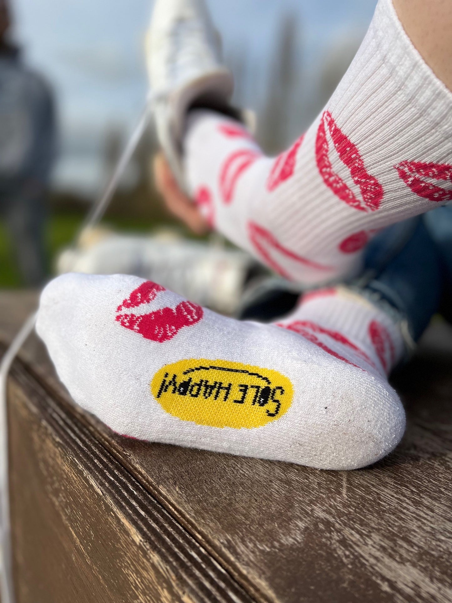 Lipstick Kisses Upcycled Crew