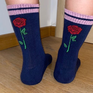 Vintage Rose Tattoo Upcycled Crew