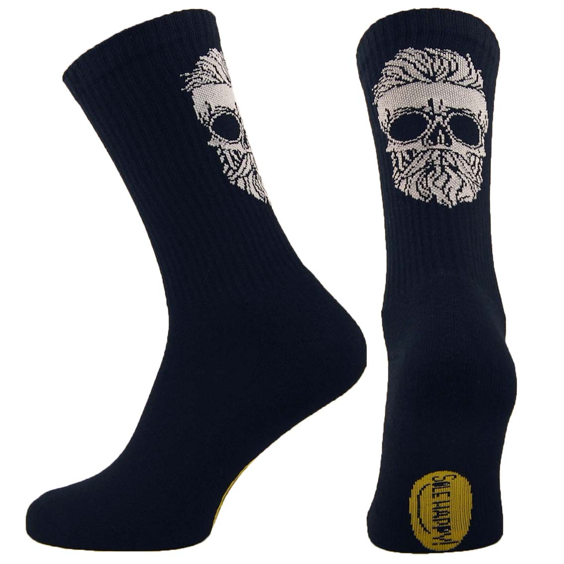 Hipster Skull Upcycled Crew