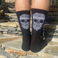Hipster Skull Upcycled Crew