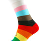 Unisex adults Progress Pride Socks. These Progressive Striped Flag socks have been created with love to support your feet and your “sole”. To assist your true authentic self when you’re walking with purpose, pride, and style. Our range of Genderqueer Pride Socks aim to make the world a brighter and more loving place. 