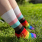Unisex adults Progress Pride Socks. These Progressive Striped Flag socks have been created with love to support your feet and your “sole”. To assist your true authentic self when you’re walking with purpose, pride, and style. Our range of Genderqueer Pride Socks aim to make the world a brighter and more loving place. 