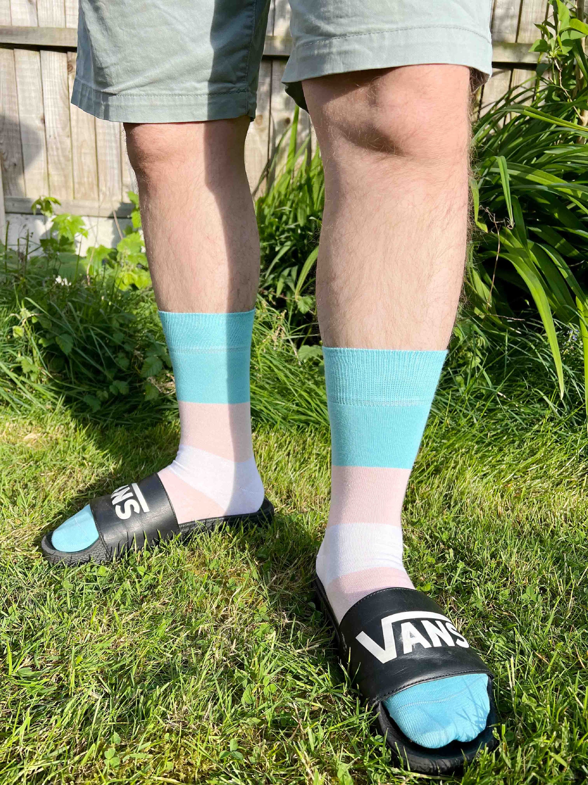 These Transgender Striped LGBTQ+ socks have been created with love to support your feet and your “sole”. To assist your true authentic self when you’re walking with purpose, pride, and style. Another step closer to an all-inclusive world we want to live in.