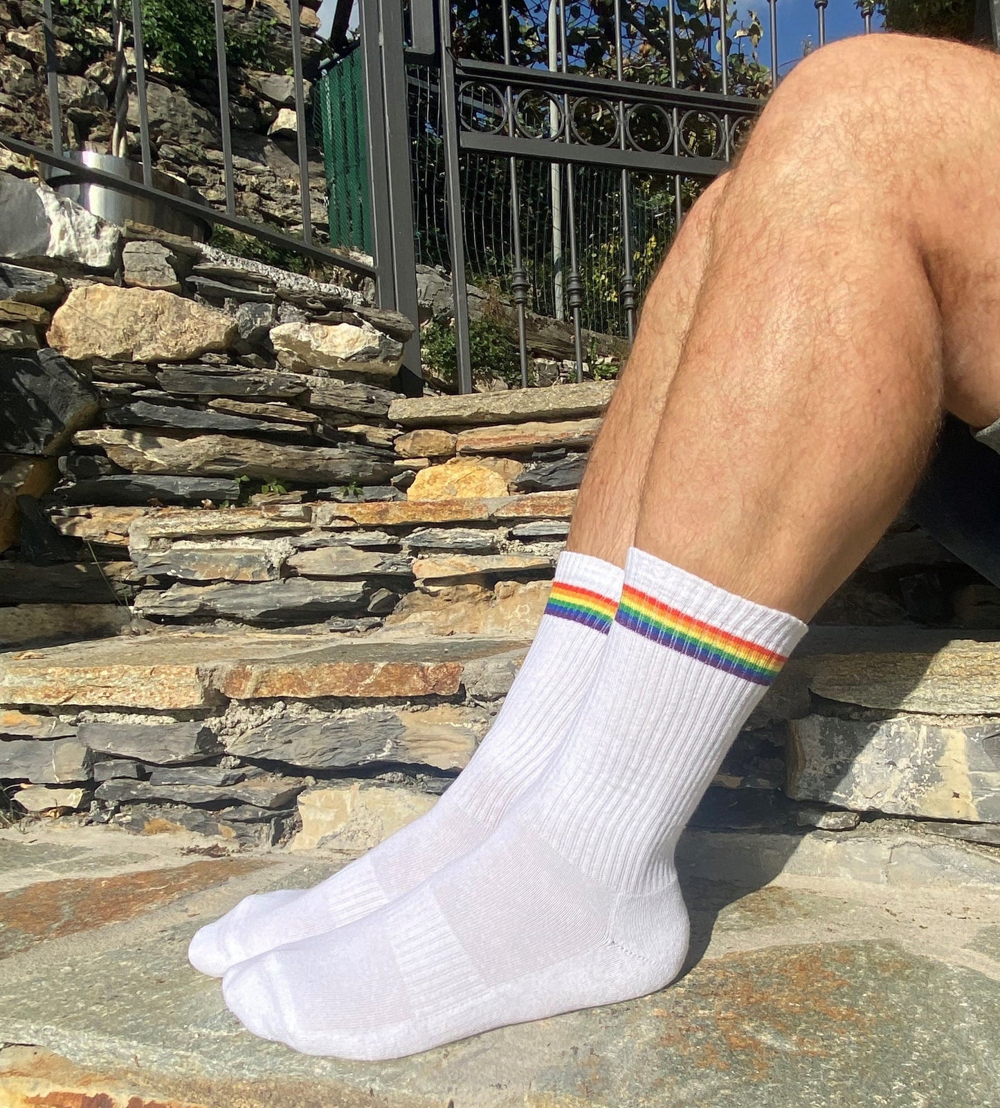 Pride Stripe Upcycled Crew